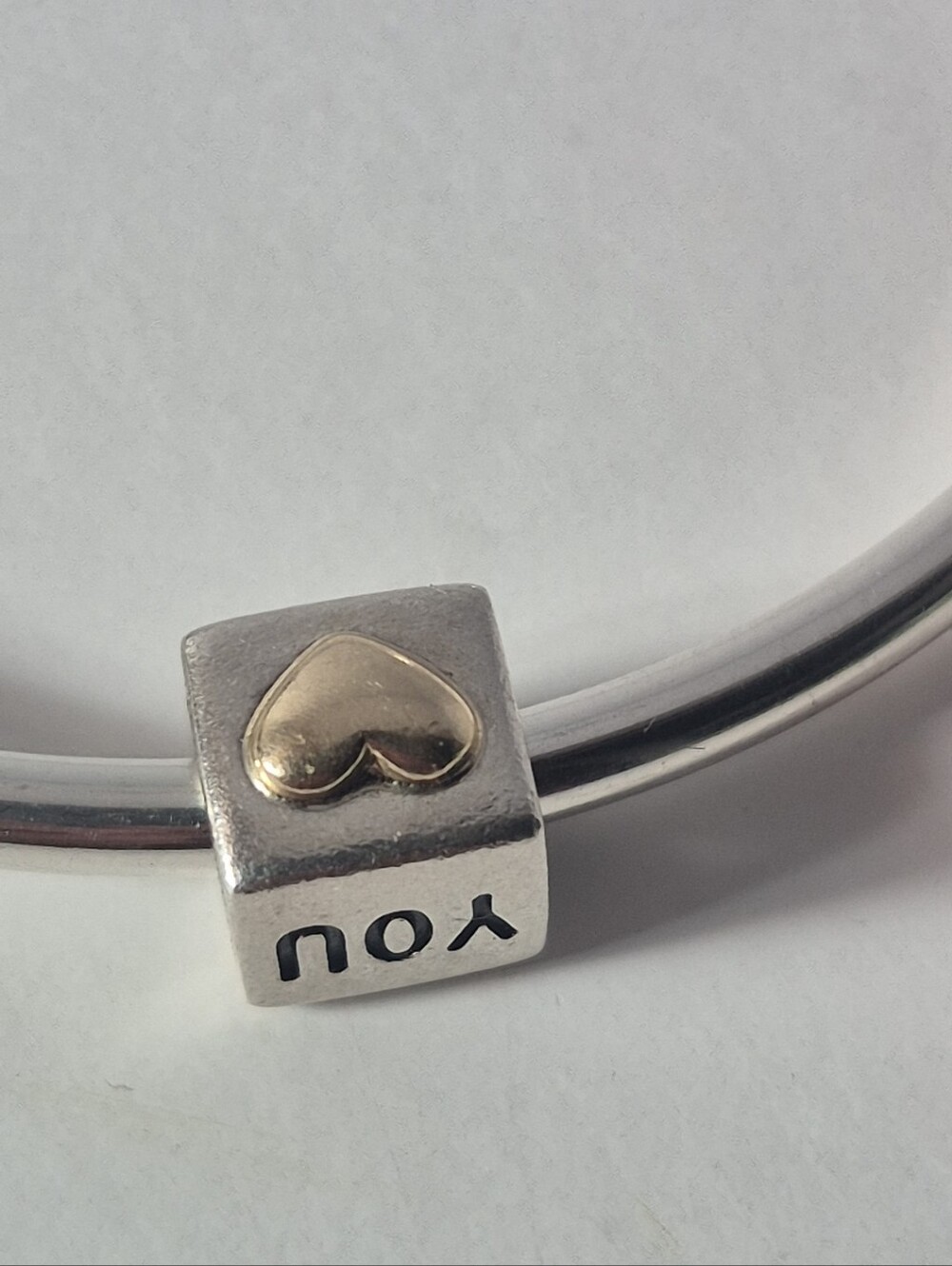 Pandora Charms Gold And Silver I Love You Heart Cube Charm Bracelet - Picture 3 of 4